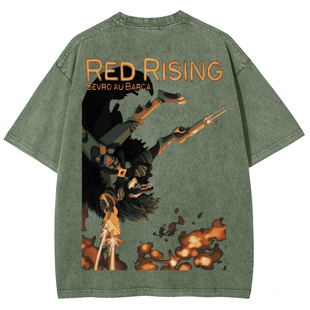 Red Rising Unisex Fit Washed T-Shirt 2603001370