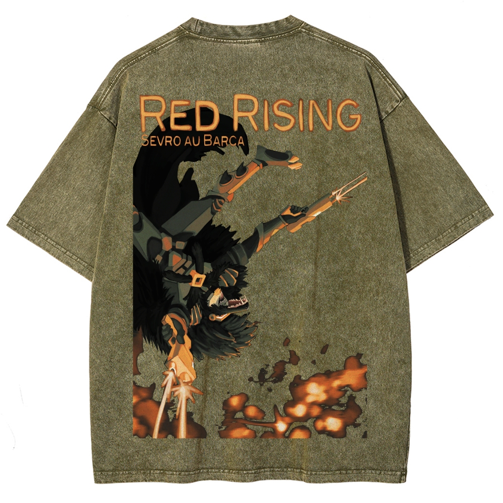 Red Rising Unisex Fit Washed T-Shirt 2603001370