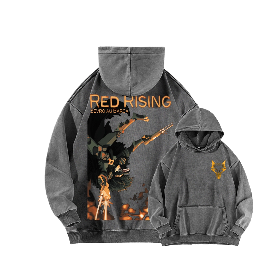 Red Rising Unisex Washed Hoodie 2603001395