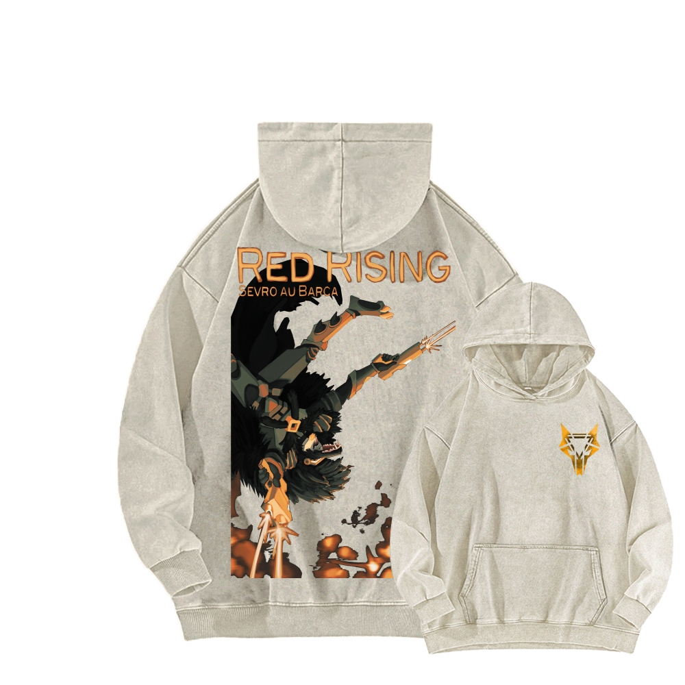 Red Rising Unisex Washed Hoodie 2603001395