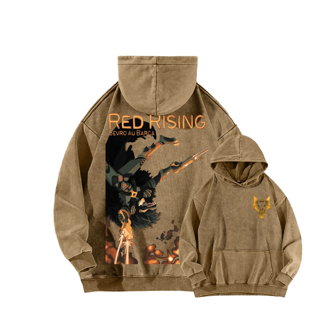 Red Rising Unisex Washed Hoodie 2603001395