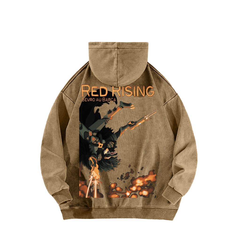 Red Rising Unisex Washed Hoodie 2603001395