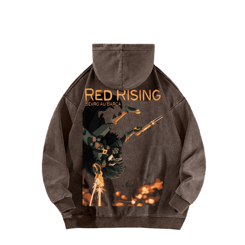 Red Rising Unisex Washed Hoodie 2603001395