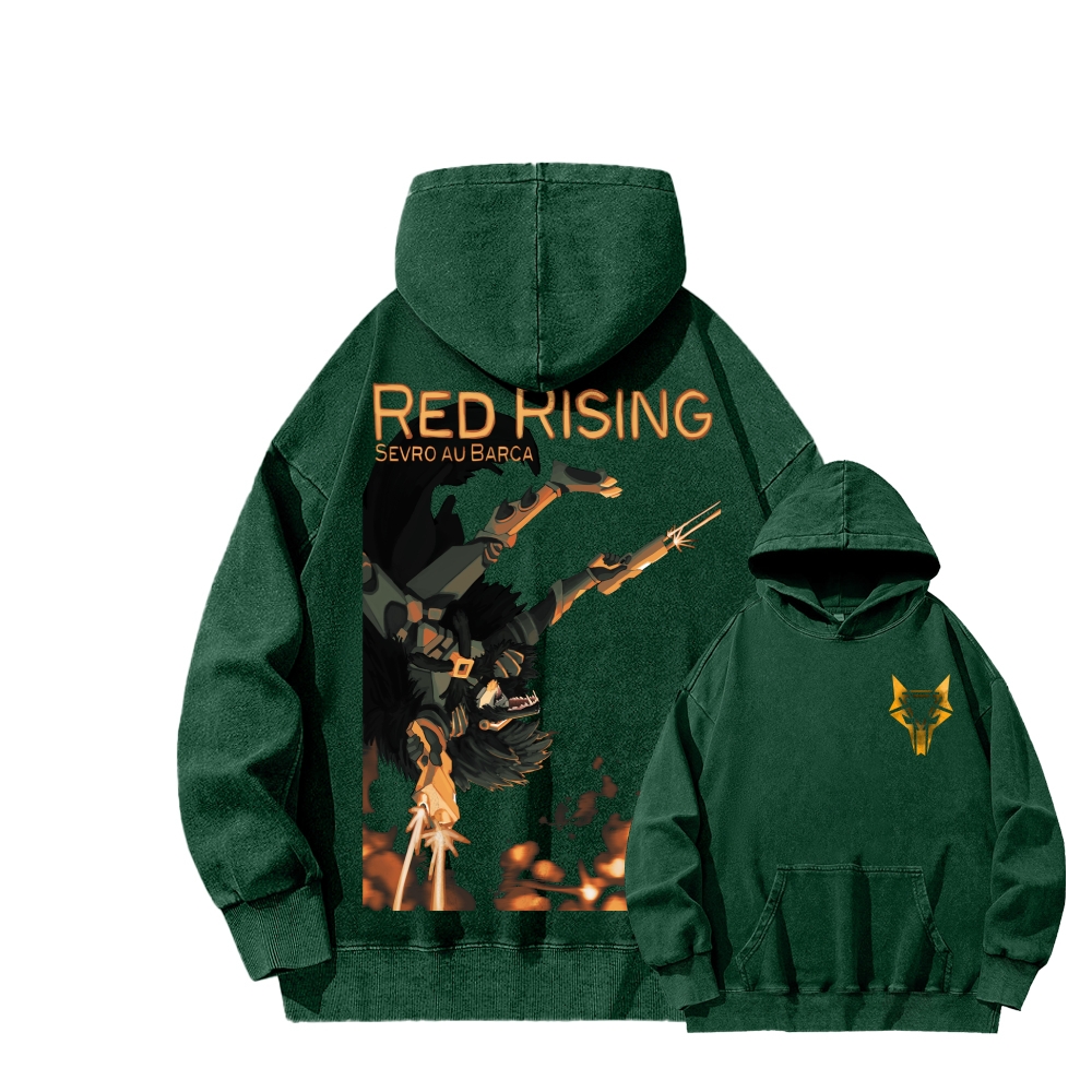 Red Rising Unisex Washed Hoodie 2603001395
