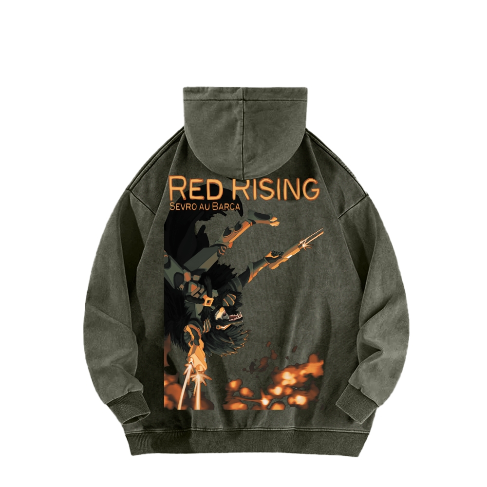 Red Rising Unisex Washed Hoodie 2603001395