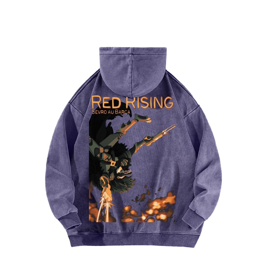 Red Rising Unisex Washed Hoodie 2603001395