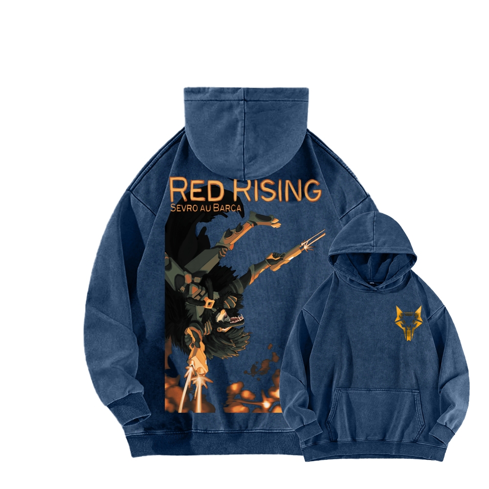 Red Rising Unisex Washed Hoodie 2603001395
