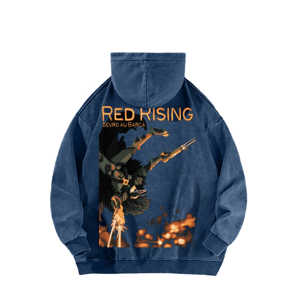 Red Rising Unisex Washed Hoodie 2603001395