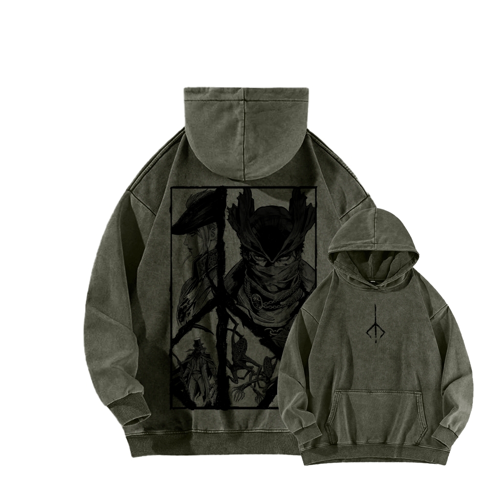 Blood Borne Unisex Washed Hoodie 2603002485