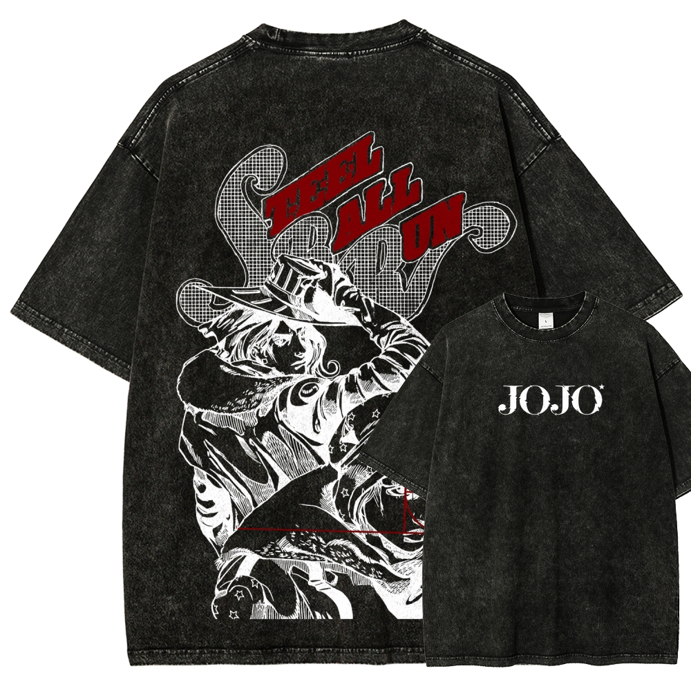 JoJo's Bizarre Adventure Unisex Fit Washed T-Shirt 2603003248