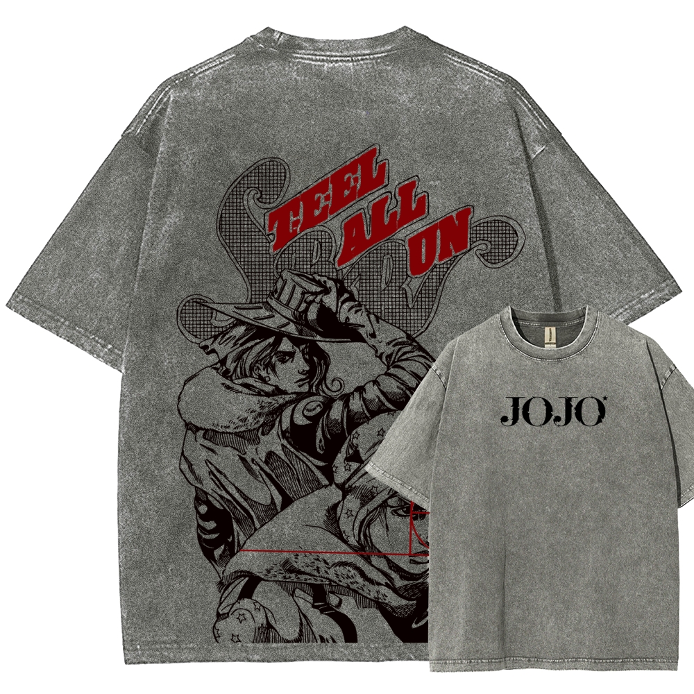 JoJo's Bizarre Adventure Unisex Fit Washed T-Shirt 2603003248