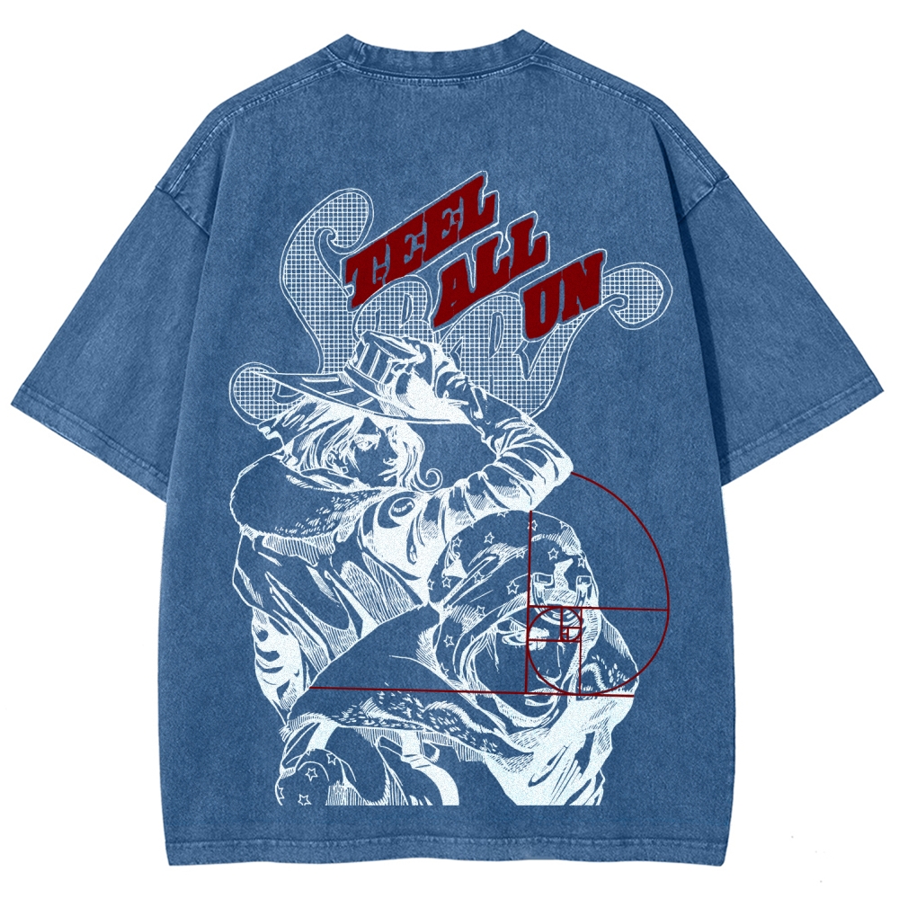 JoJo's Bizarre Adventure Unisex Fit Washed T-Shirt 2603003248