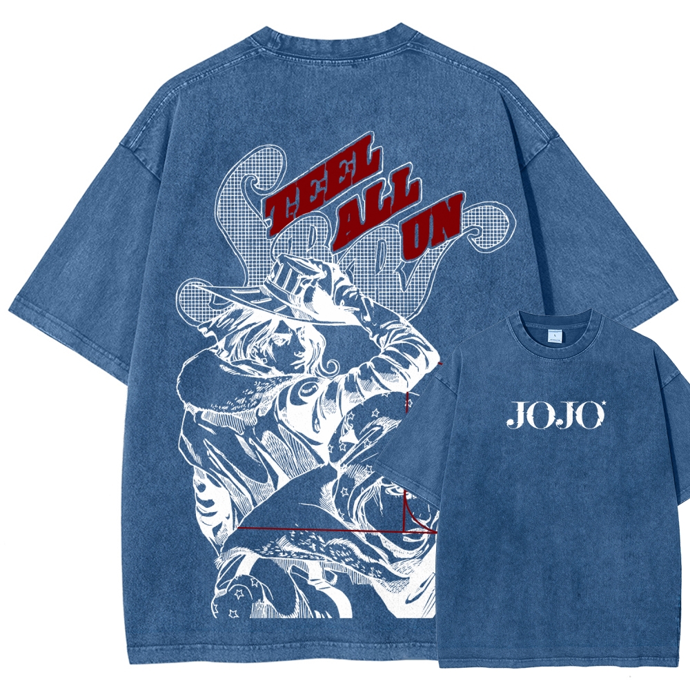 JoJo's Bizarre Adventure Unisex Fit Washed T-Shirt 2603003248