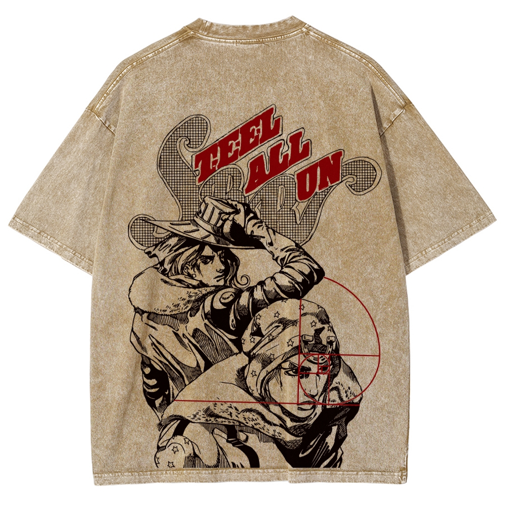 JoJo's Bizarre Adventure Unisex Fit Washed T-Shirt 2603003248