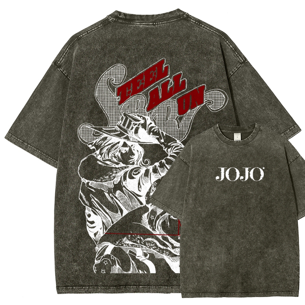 JoJo's Bizarre Adventure Unisex Fit Washed T-Shirt 2603003248