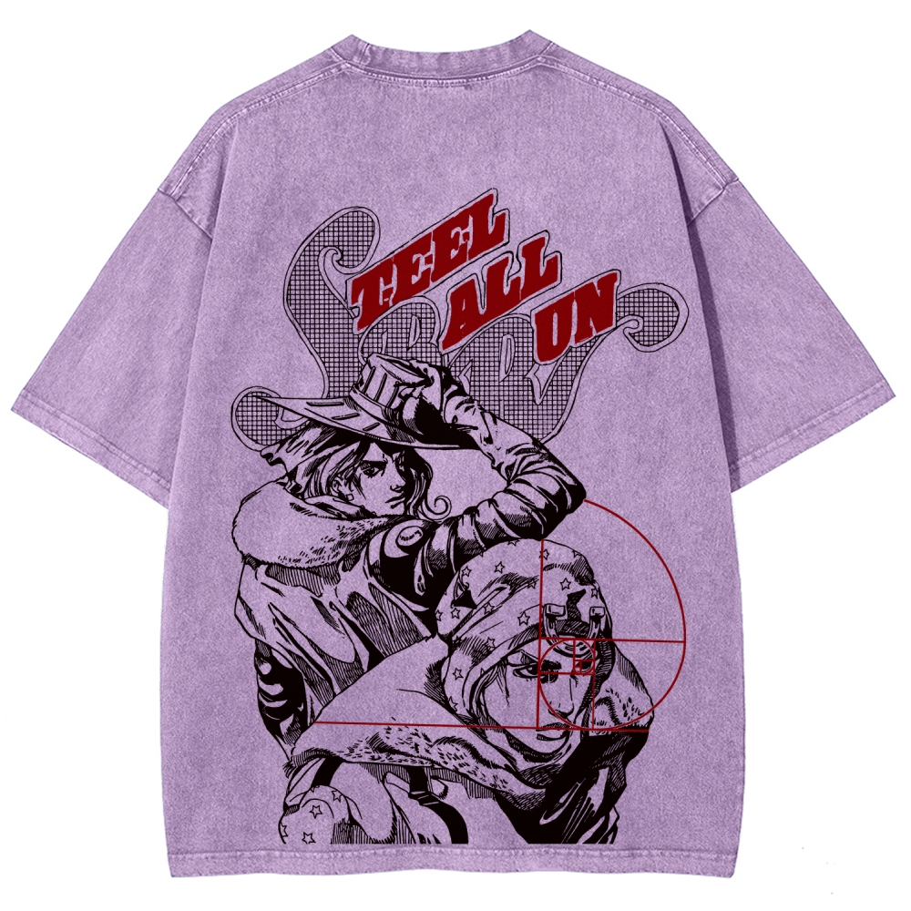 JoJo's Bizarre Adventure Unisex Fit Washed T-Shirt 2603003248