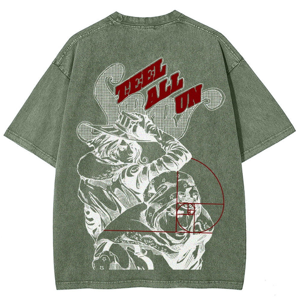 JoJo's Bizarre Adventure Unisex Fit Washed T-Shirt 2603003248
