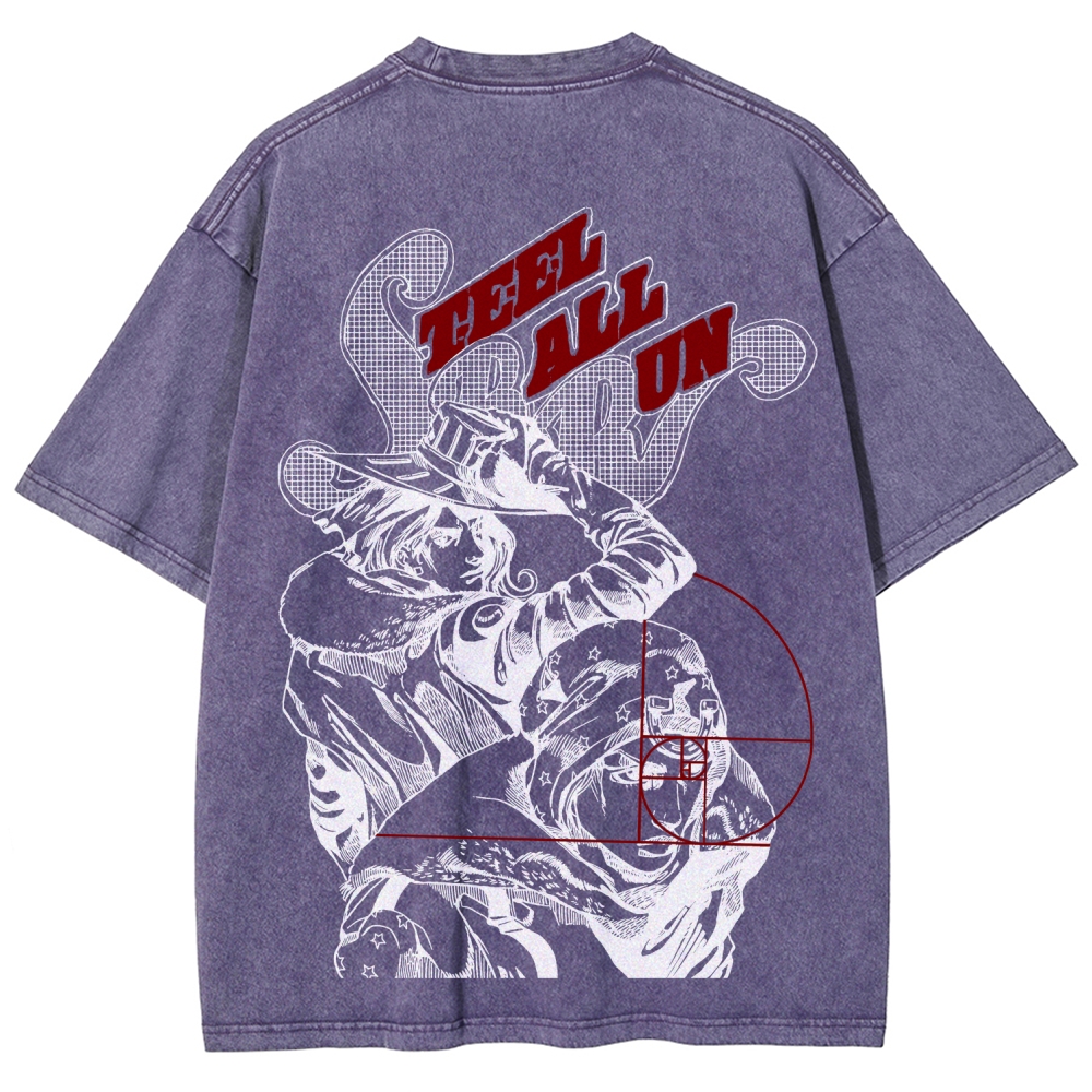 JoJo's Bizarre Adventure Unisex Fit Washed T-Shirt 2603003248