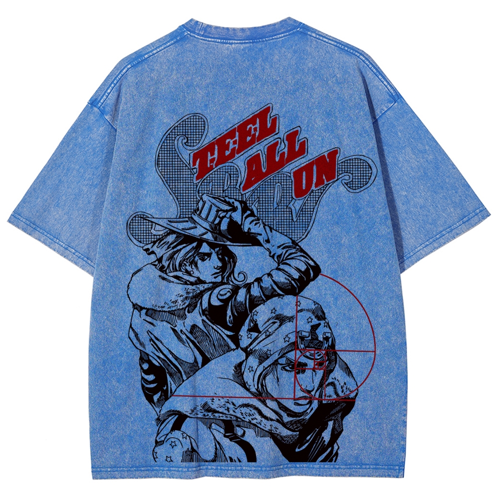 JoJo's Bizarre Adventure Unisex Fit Washed T-Shirt 2603003248