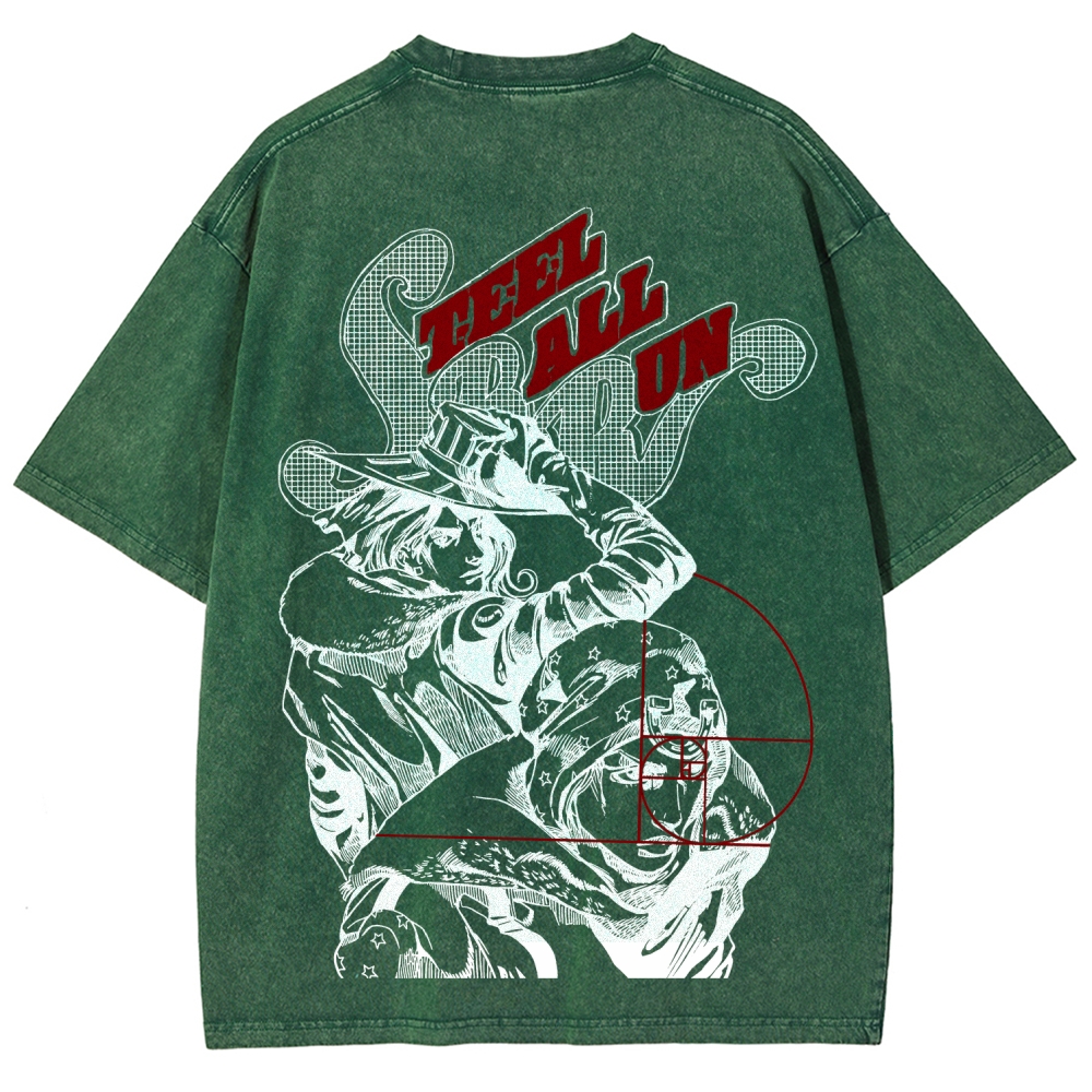 JoJo's Bizarre Adventure Unisex Fit Washed T-Shirt 2603003248