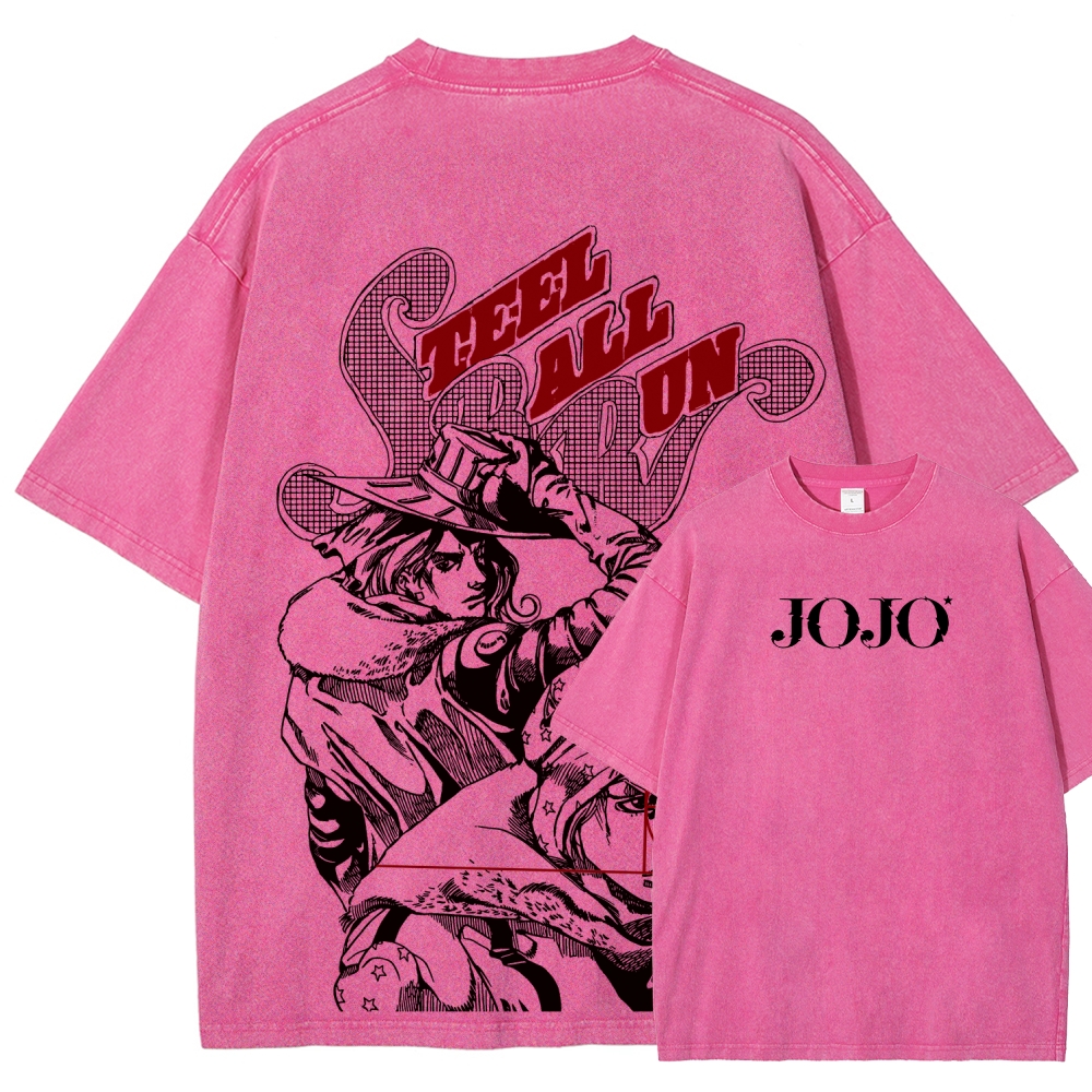 JoJo's Bizarre Adventure Unisex Fit Washed T-Shirt 2603003248