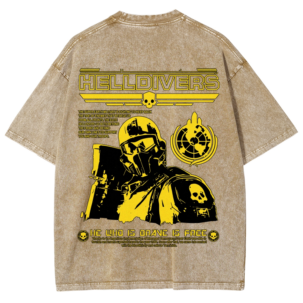 Divers Unisex Fit Washed T-Shirt 2603009465