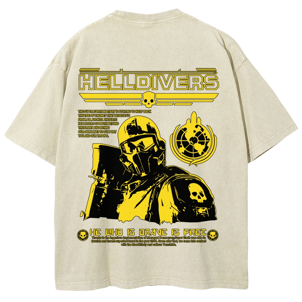 Divers Unisex Fit Washed T-Shirt 2603009465