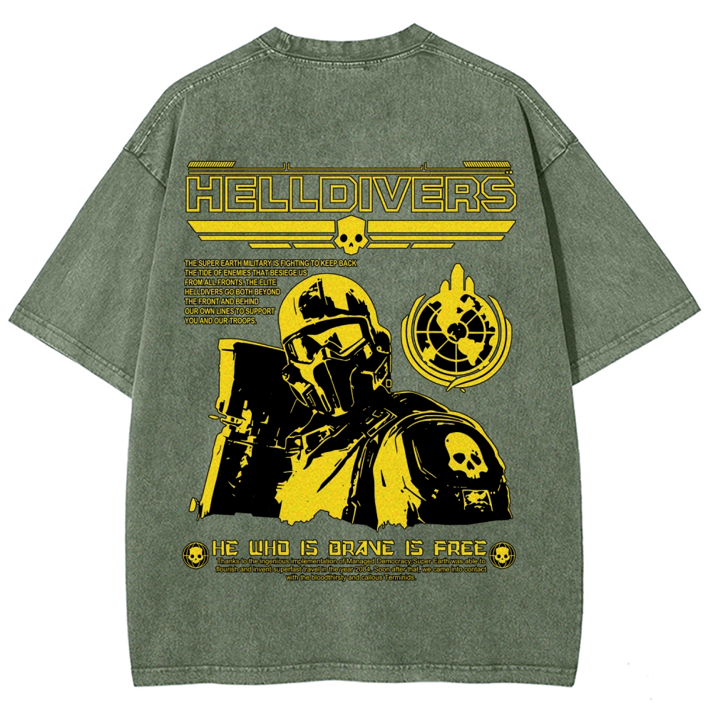 Divers Unisex Fit Washed T-Shirt 2603009465