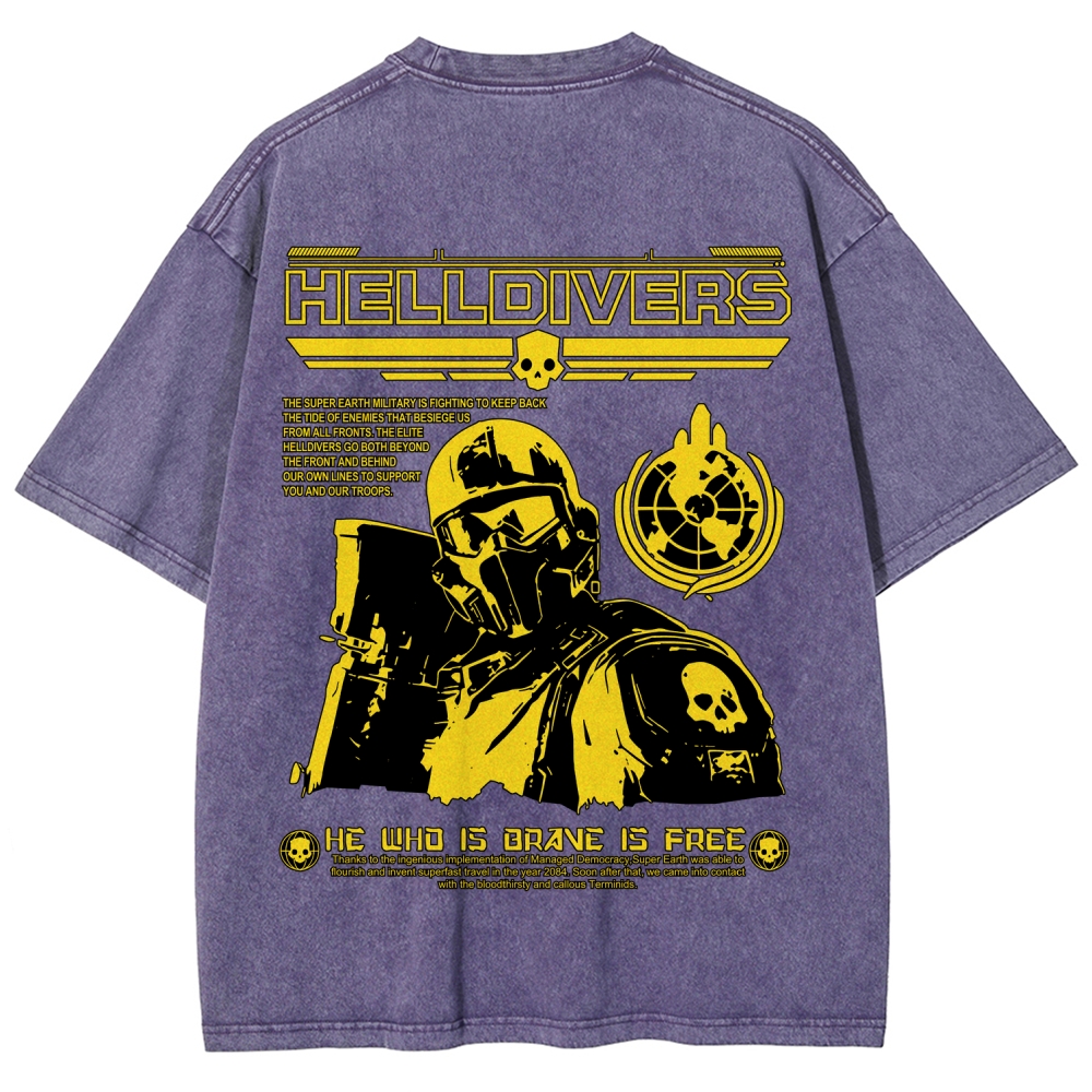 Divers Unisex Fit Washed T-Shirt 2603009465