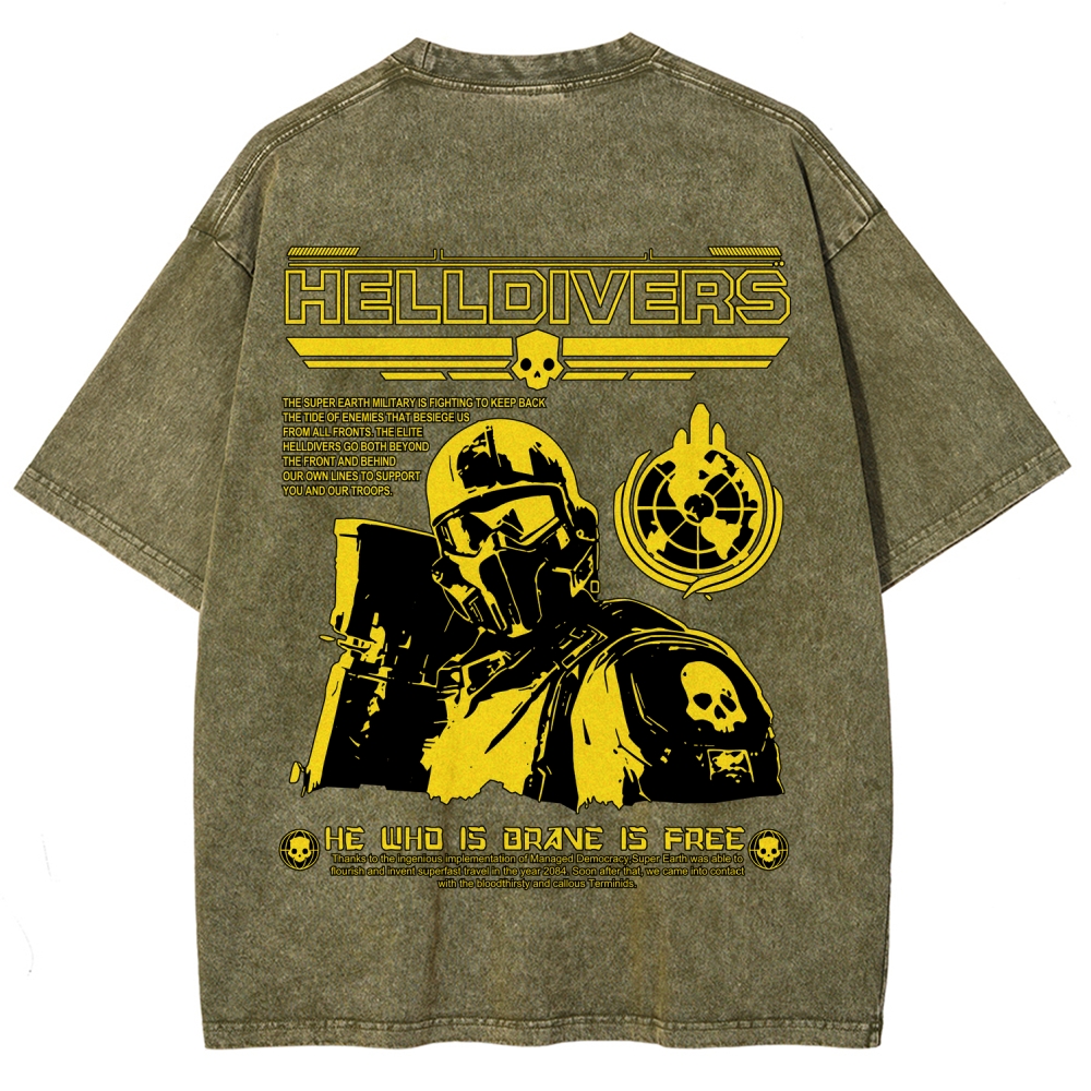 Divers Unisex Fit Washed T-Shirt 2603009465