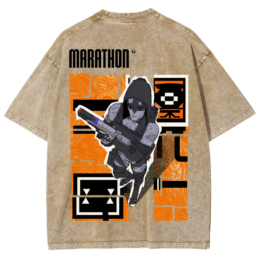 Marathon Unisex Fit Washed T-Shirt 2603011196