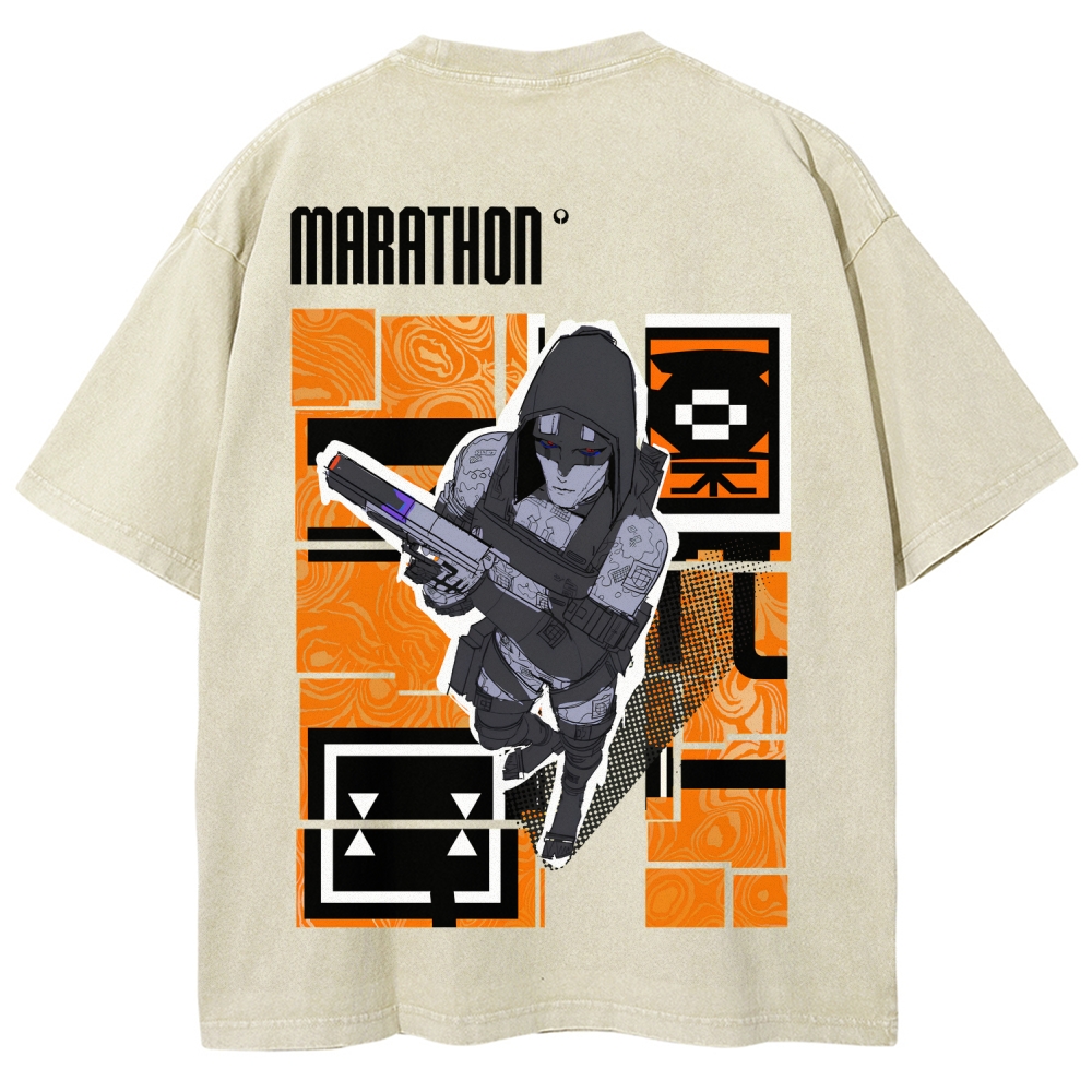 Marathon Unisex Fit Washed T-Shirt 2603011196