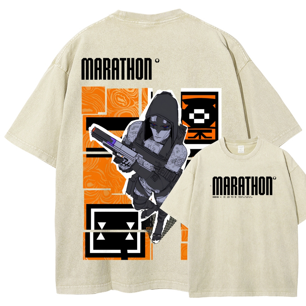Marathon Unisex Fit Washed T-Shirt 2603011196