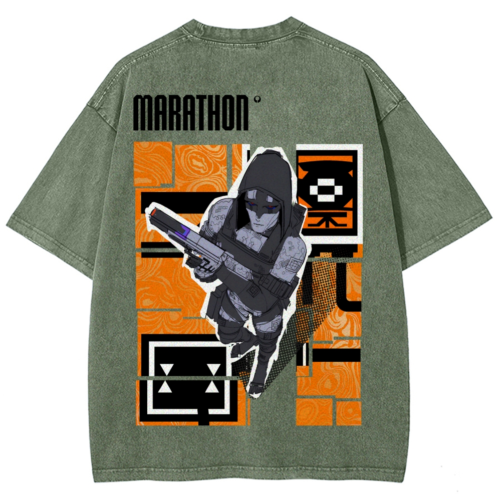 Marathon Unisex Fit Washed T-Shirt 2603011196