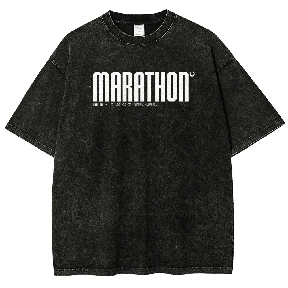Marathon Unisex Fit Washed T-Shirt 2603011196