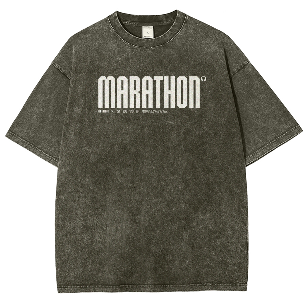 Marathon Unisex Fit Washed T-Shirt 2603011196