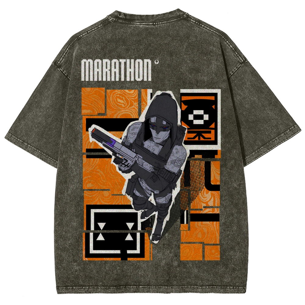 Marathon Unisex Fit Washed T-Shirt 2603011196