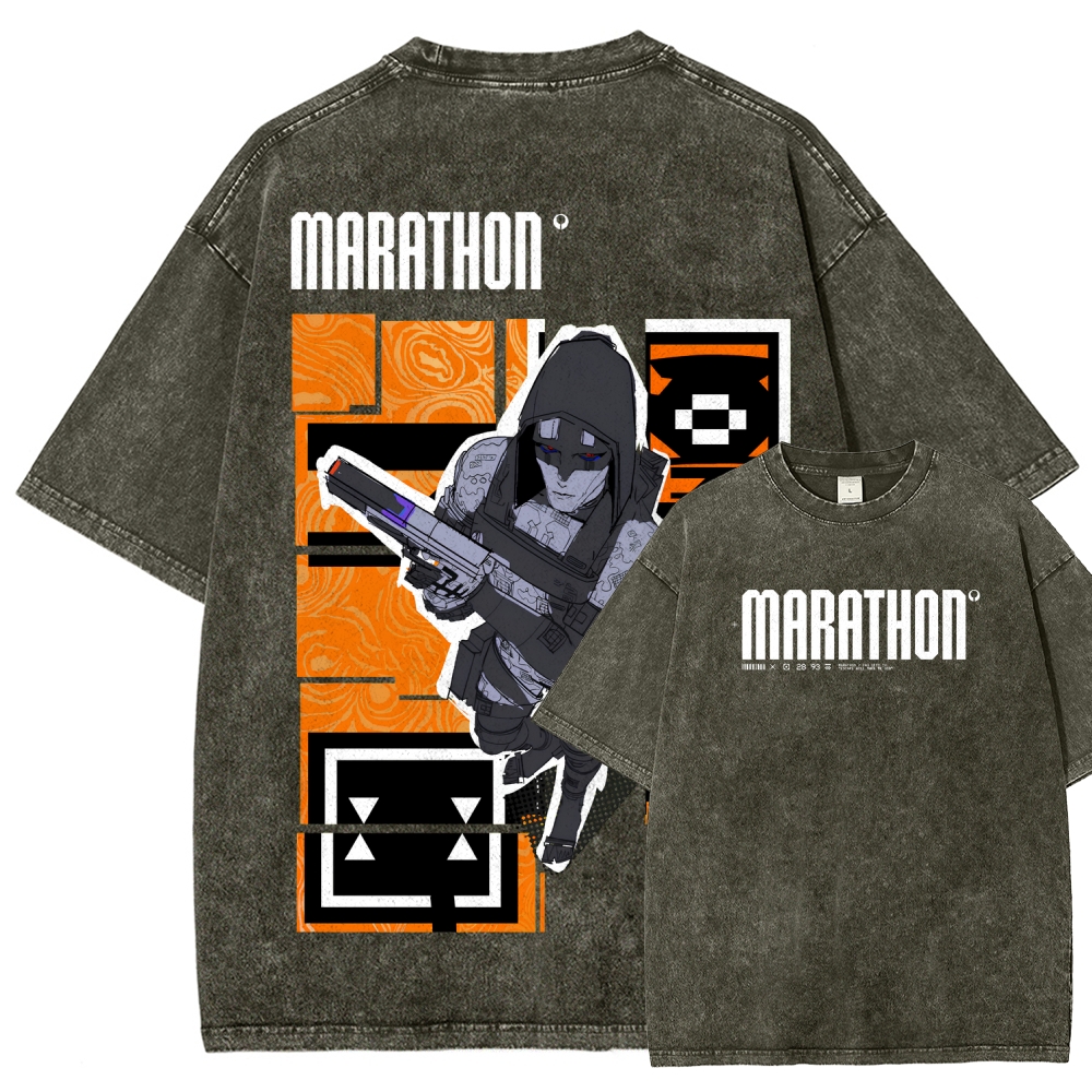 Marathon Unisex Fit Washed T-Shirt 2603011196