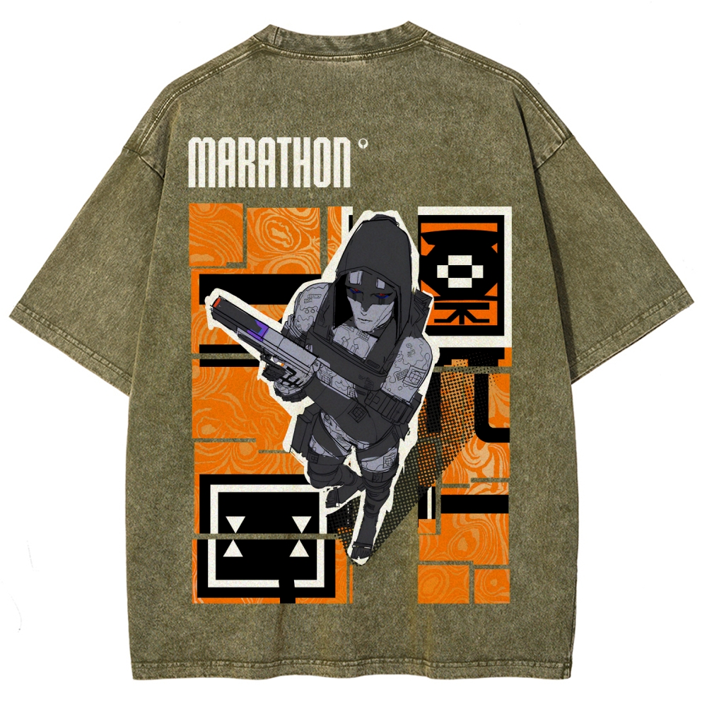 Marathon Unisex Fit Washed T-Shirt 2603011196