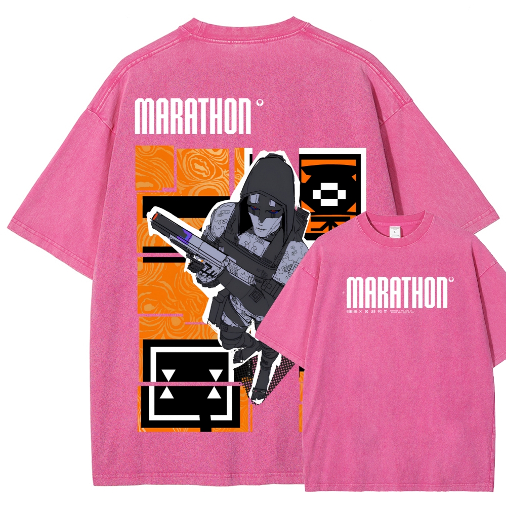 Marathon Unisex Fit Washed T-Shirt 2603011196