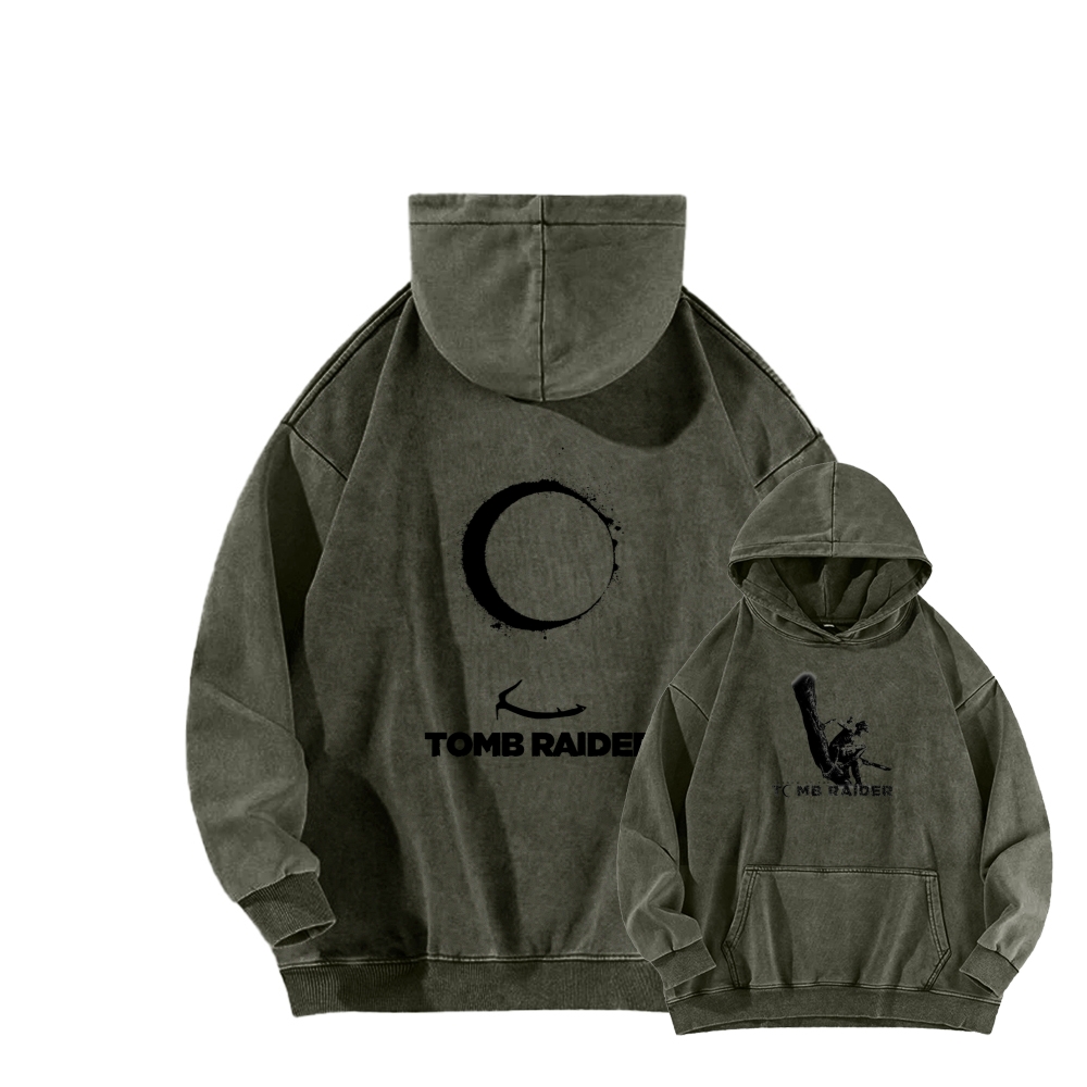 Tomb Raider Unisex Washed Hoodie 2603011798