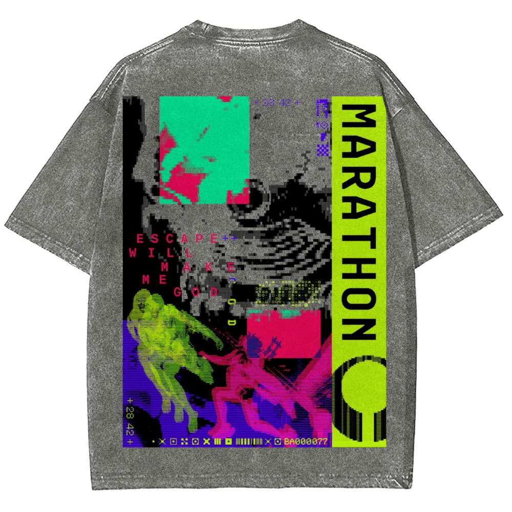 Marathon Unisex Fit Washed T-Shirt 2603012367