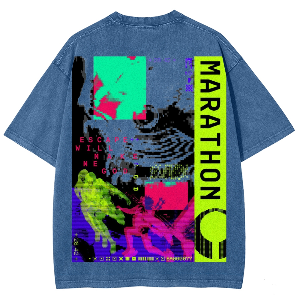 Marathon Unisex Fit Washed T-Shirt 2603012367