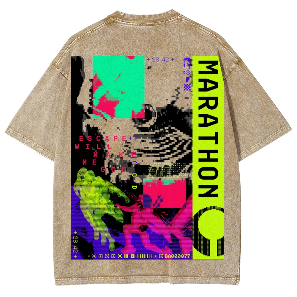 Marathon Unisex Fit Washed T-Shirt 2603012367