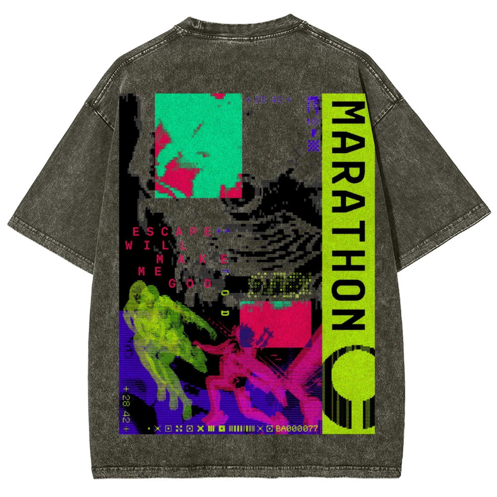 Marathon Unisex Fit Washed T-Shirt 2603012367