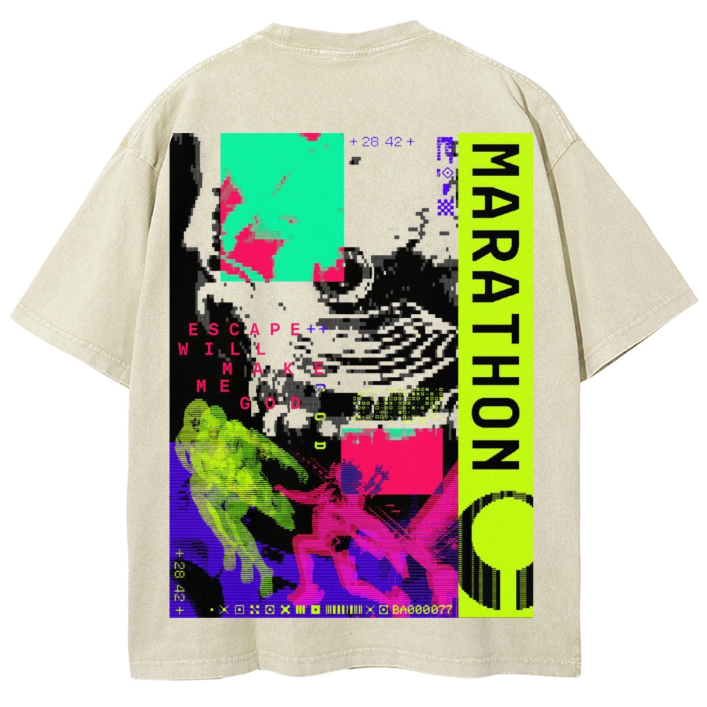 Marathon Unisex Fit Washed T-Shirt 2603012367
