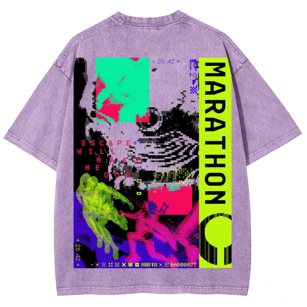 Marathon Unisex Fit Washed T-Shirt 2603012367