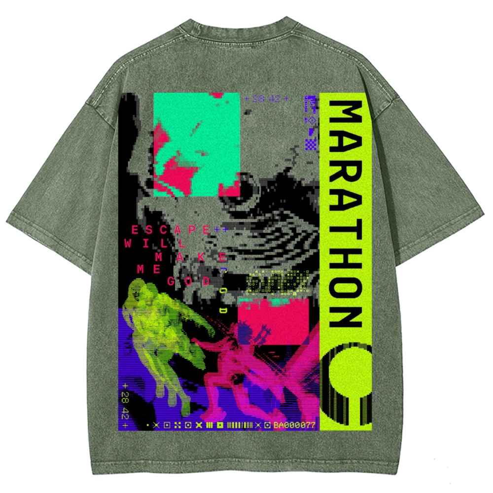 Marathon Unisex Fit Washed T-Shirt 2603012367