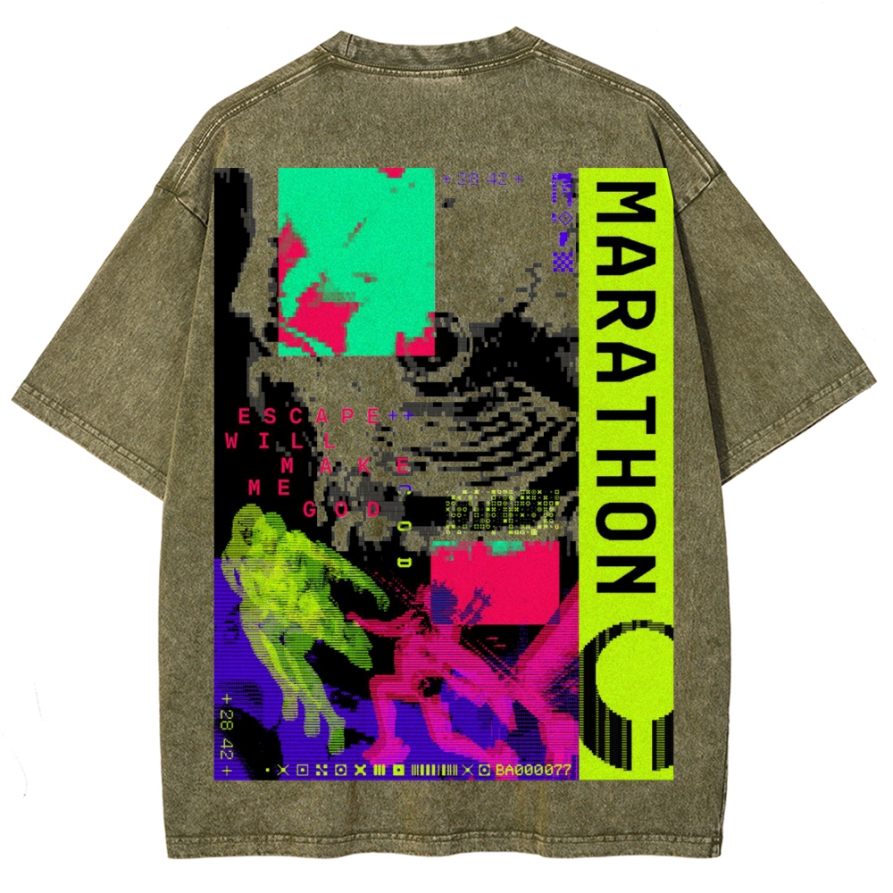 Marathon Unisex Fit Washed T-Shirt 2603012367