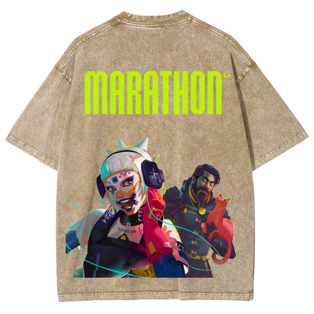 Marathon Unisex Fit Washed T-Shirt 2603012370